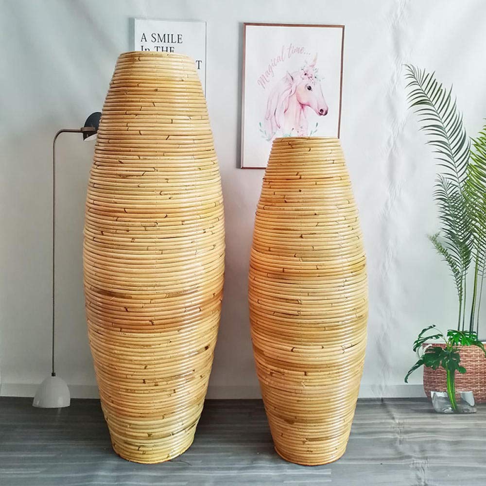 Amazon.co.jp: 東南アジア籐床花瓶、ドライフラワーコンテナ、シルク